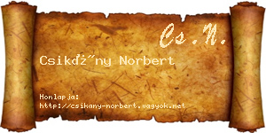 Csikány Norbert névjegykártya