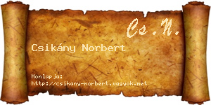 Csikány Norbert névjegykártya