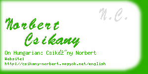 norbert csikany business card